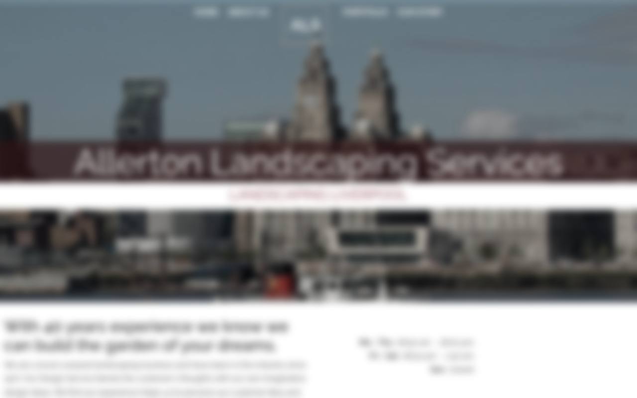 Old landscaping website, blurred